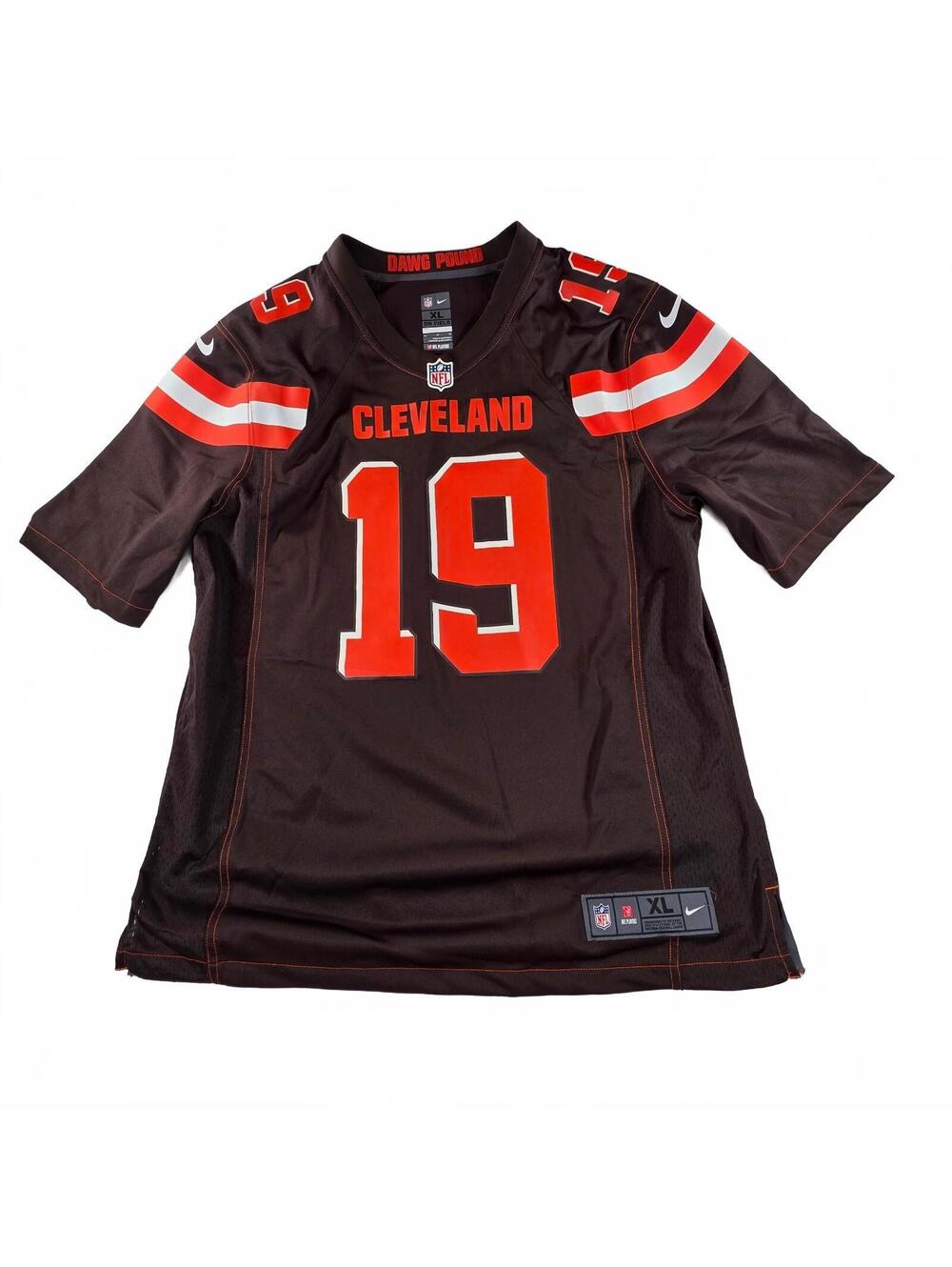 Nike Cleveland The Word NFL On Field Jersey Men's XL Brown Orange Football Kosar